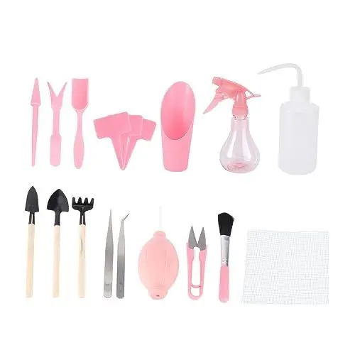 Produktbild: BESPORTBLE 2 Sätze À 16 Stück Pflanzwerkzeug Werkzeuge für Zimmerpflanzen Pflegezubehör gartenwerkzeug Gardening Tools Pflanzenpflegeset Werkzeuge zum Umpflanzen Mini-Gartengeräte Anlage