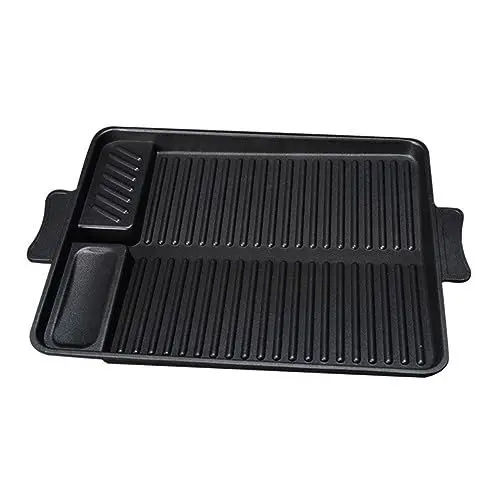 Produktbild: BESPORTBLE 2 Stk Grill Im Freien Grill-backgeschirr Grillpfanne Fleischgrillplatte Grillschale Antihaft-pfanne Barbecue-grillplatte Bratwerkzeug Südkorea Rechteck Topf Aus Aluminiumlegierung