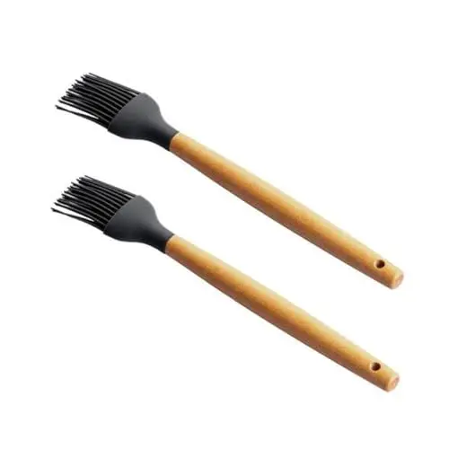Produktbild: BESPORTBLE 2 Stk Silikonbürste Mit Holzgriff Fleischpinsel Grillölbürsten Grill Zubehör Silikonölpinsel Kochpinsel Für Öl Gummibürste Küche Barbecue-sauce-pinsel Speiseöl Kieselgel Haushalt