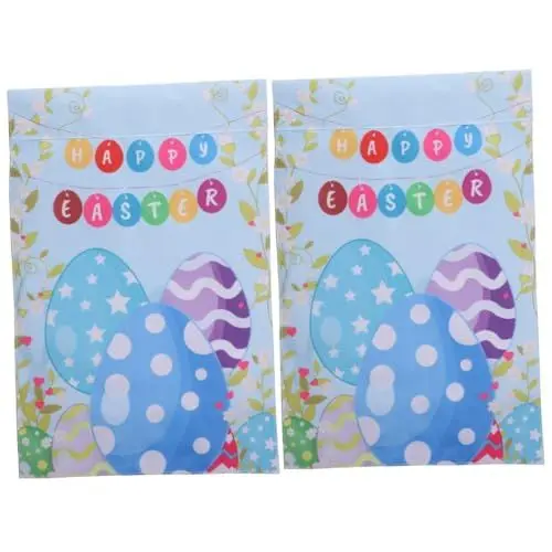 Produktbild: BESPORTBLE 2 Stück Gartenbanner „Frohe Ostern“ Gartenflagge Osterparty Hofflagge „Fröhliche Ostern Partyzubehör“ Türdekoration Dekorative Gartenflaggen Frühlingsschild Leinen