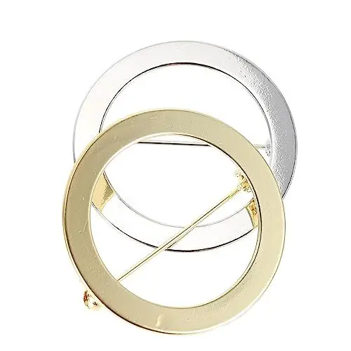 Produktbild: BESPORTBLE 2 Stück Metallnadeln Runde Brosche Ornament Broschen Für Damen Kleider Kleidung Nadel Dekorative Nadeln Für Kleidung Mädchen Mode Kreis Brust Boutonniere Nadeln