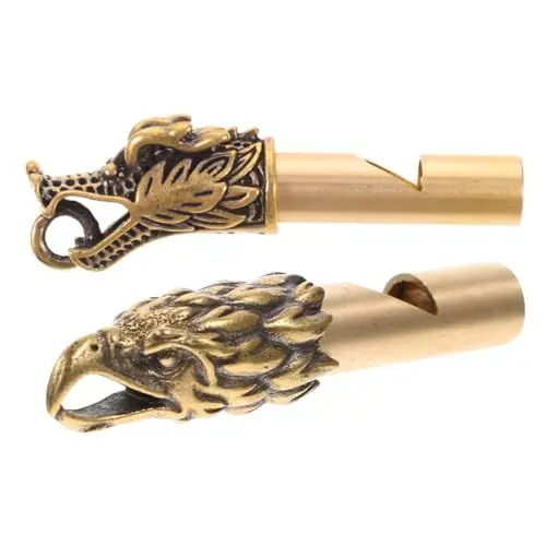 Produktbild: BESPORTBLE 2 Stück Retro Wasserhahnpfeife Drachenkopfpfeife Notfallpfeife Laute Pfeife Bärenhorn Sicherheitspfeife Signalpfeife Überlebenspfeife Pfeifen Pfeife Notfallpfeife