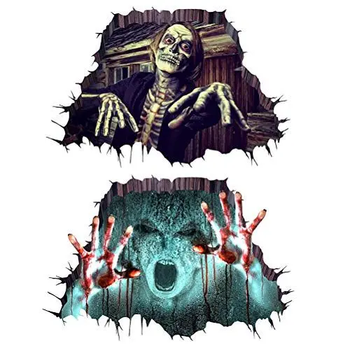 Produktbild: BESPORTBLE 2 Stück Scary Halloween Aufkleber Horrible Zombie Pattern Bodenaufkleber Home Decal Halloween Wandaufkleber
