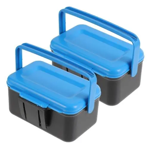 Produktbild: BESPORTBLE 2stücke Portable Bait Box Kompakte Und Robuste Köderbox Für Lebende Und Künstliche Köder Für Angler Leicht Zu Transportieren Und Praktisch Für Einsatz Unterwegs