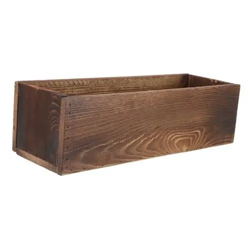 Produktbild: BESPORTBLE 2st Balkonpflanzer Deckschienen-pflanzgefäß Rechteckig Geländer Blumenkorb Fensterpflanzer Aus Holz Blumentopf Aus Holz Rustikal Hölzern Blumenstand Jahrgang