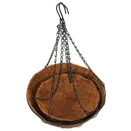 Produktbild: BESPORTBLE 2st Blumentopf Pflanzgefäße Für Pflanzen Blumenkorb Mit Kokoseinlage Blumenkorb-anhänger Pflanzgefäße Aus Metall Für Den Außenbereich Zwiebel Draussen Eisen Grüner Dill Schmücken