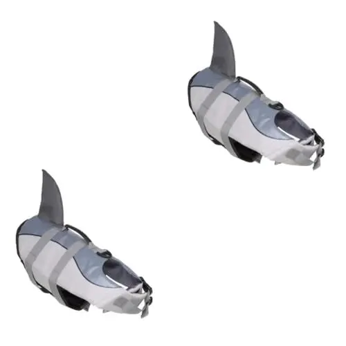 Produktbild: BESPORTBLE 2st Haustier-Badeanzug Welpenweste Hund Zum Schwimmen Warnweste Reflektierender Hund Rettungsweste Für Haustiere Welpen Schwimmweste Hundepullover Kleine Jacke Polyester Grey