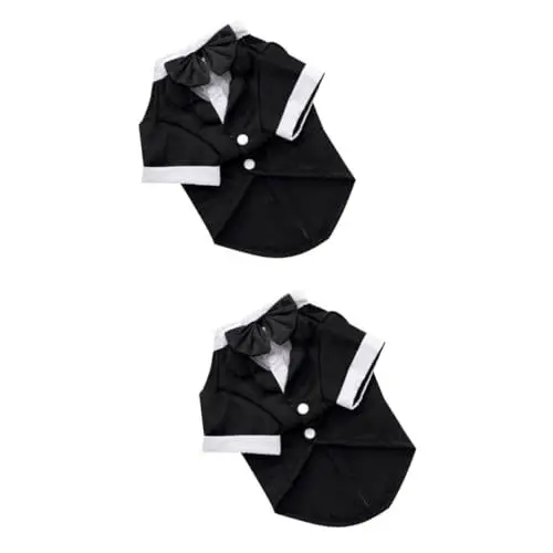 Produktbild: BESPORTBLE 2 Stücke Modische Hund Anzug Haustier Hund Hochzeit Outfit Weiche Material Schwarz L