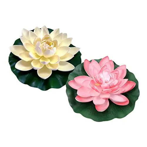 Produktbild: BESPORTBLE 2st Künstlicher Lotus Realistische Lotusverzierung Künstliche Seerose Simulation Teichanlage Künstlicher Pool-Lotus Schwimmende Lotusblumen Hofdekor Haushalt Die Blumen Eva-Schaum