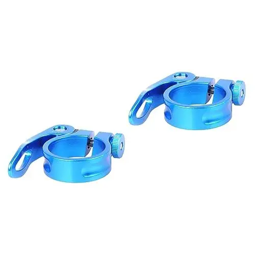 Produktbild: BESPORTBLE 2st Sattelstützenklemme Sattelklemme 31.8 Sattelstützen-schnellspanner Fahrradsattelklemme Blue