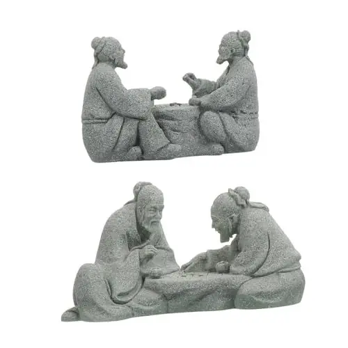 Produktbild: BESPORTBLE 2st Schach Alter Mann Figuren Schachmodellspielzeug Spielen Mini-gartenschmuck Heimzubehör Mini-fischerfigur Asiatisches Dekor Terrarien Ältere Dekorationen Schreibtisch Sandstein