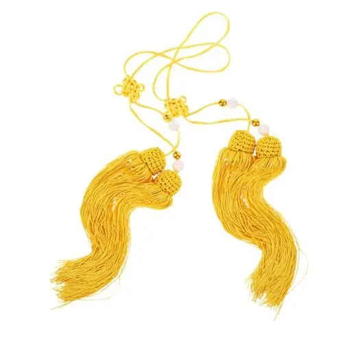 Produktbild: BESPORTBLE Neu Quasten Im Chinesischen Stil 2er-Pack Fechtquasten Chinesischer Knoten 50 cm Goldene Quasten für