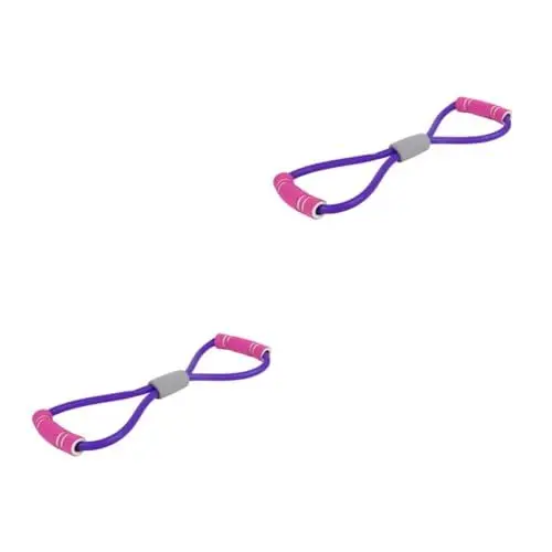 Produktbild: BESPORTBLE 2st Übungsbänder Gurtstraffer Trainieren Widerstandsband Widerstandsbänder Übungsgürtel Pilates-ausrüstung Krafttraining Dehnbares Fitnessbänder Violett