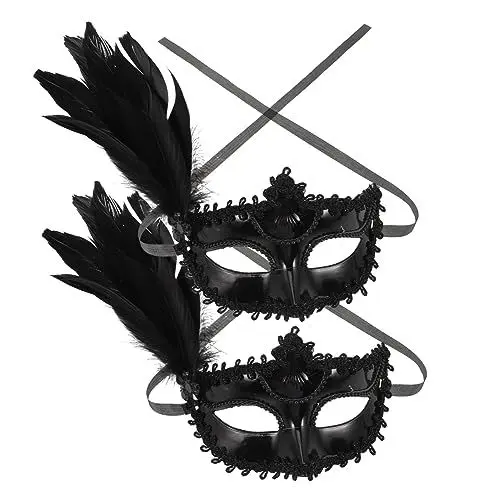 Produktbild: BESPORTBLE 2stücke Federmasken Für Erwachsene Dekorative Masken Für Frauen Karnevalsmasken Partymasken Maskerade-props Festivaleinrichtungen Bälle Und Kostümpartys