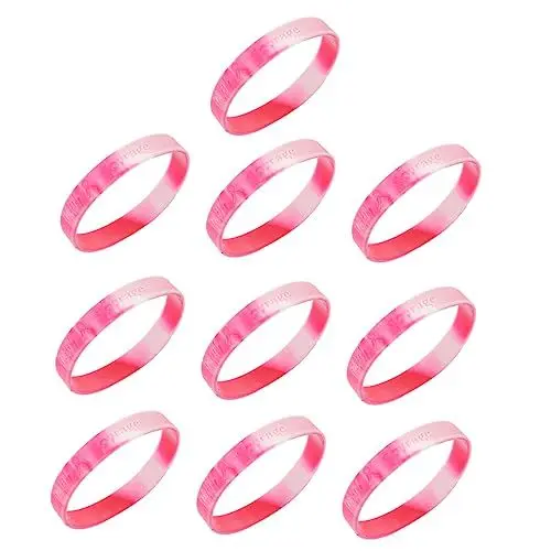 Produktbild: BESPORTBLE 30 Stk Brustkrebs Armband Stärke Mut Silikonarmbänder Armband für Gesundheitsbewusstsein Fischglas Brustkrebs Armbänder rosa Schleifenarmbänder Schmuck Fräulein Kieselgel
