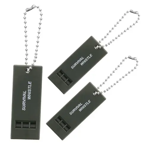 Produktbild: BESPORTBLE 3St Erdbeben-Rettungspfeife Erdbeben-Sicherheitspfeife lebensrettende Pfeife Outdoor-Pfeife Notfall-Alarmpfeife Schlüsselanhänger mit Signalpfeife pfeift Notpfeifen Abs Olive Green