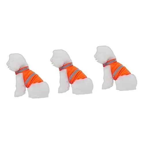 Produktbild: BESPORTBLE 3St Haustier reflektierende Sicherheitsweste Fluoreszierende Hundeweste Thermoweste Warnweste Kleider Welpengeschirr Hund sichere Weste verstellbare Sicherheitsweste Orange