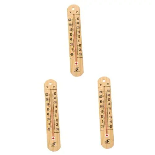Produktbild: BESPORTBLE 3St Holzthermometer Außenthermometer Outdoor-Hygrometer kleine Regenbogenfahne digitales Thermometer Kühlschrankthermometer langlebiges Thermometer raumthermometer aus holz drinnen