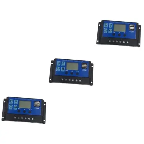 Produktbild: BESPORTBLE 3 Stück - Säurebatterie-kompatibler 20-a-solarladeregler 12 V/24 V Pwm-solargenerator Lcd-display Usb-ladekurzschluss