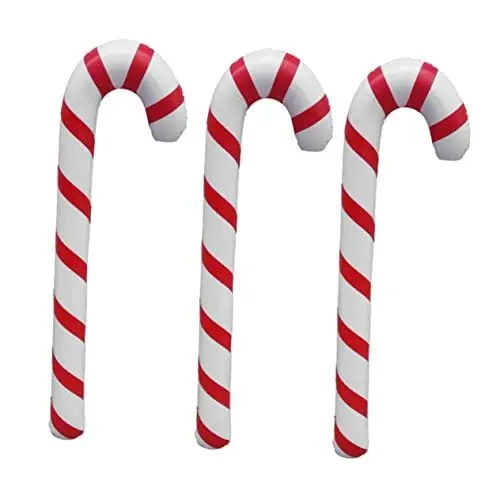 Produktbild: BESPORTBLE 3St Weihnachten Hüpfburgen Süßigkeiten Zeichen Zuckerstangen für den Garten Weihnachtsbaum Zuckerstange Halloween mitgebsel wampir Halloween Event weihnachtsrasen schlauchboote rot
