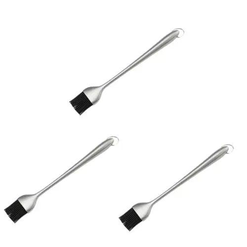Produktbild: BESPORTBLE 3 Stück Silikon-backpinsel Bbq-soßenpinsel Ölpinsel Mit Stahlgriff Hitzebeständig Zum Backen Von Gebäck