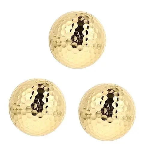 Produktbild: BESPORTBLE 3 STK Golf Baseball-zubehör Goldendoodle-zubehör Werkzeug Sammelhandwerk Sportball Goldene Kugeln Spielball Setzen Trainingsball Sportbälle Sarin Mann Metallkugel Golden Retriever
