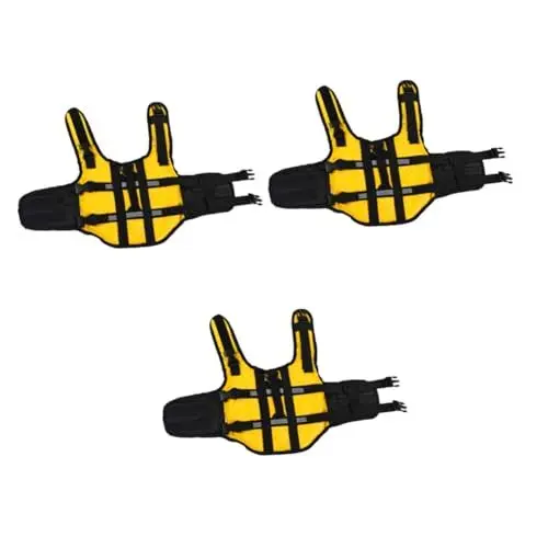 Produktbild: BESPORTBLE 3 STK Rettungsweste Für Haustiere Hund Schwimmweste Für Haustiere Rettungsring Für Haustiere Welpenleben Gelbe Schwimmweste Welpen Schwimmweste Welpenschwimmweste Xs Yellow