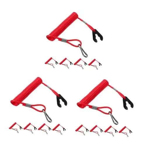 Produktbild: BESPORTBLE 3 Sätze 3 Sets Marine Flammenausschalter Seilschalter Motor Stopp Lanyard Boot Notfallbedarf Sicherheitsschnur Ski Bootszubehör Stop Kill Sicherheits Lanyards 5 Stück * 3