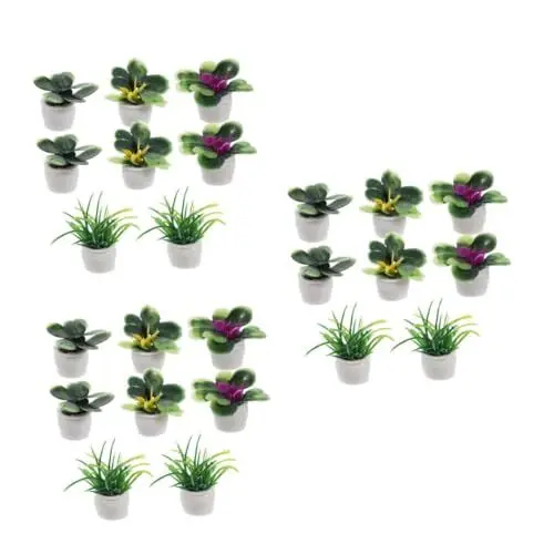 Produktbild: BESPORTBLE 3 Sätze 3 Sets Mini Pflanzen Ornament Puppenhaus Zubehör Puppenhaus Pflanzen Heimdeko Zubehör Künstliche Pflanzen Künstliche Pflanzen Innenhaus Miniatur 8 Stück * 3