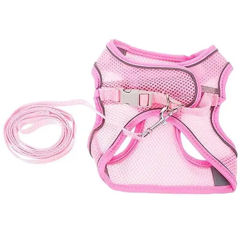 Produktbild: BESPORTBLE 3 Sätze Haustier Geschirr Hundebesitzer hundegurt Dog Collars Hundegeschirr für im Freien Hundeleinen Sommer Hundeleine Atmungsaktives Haustiergeschirr Polyester Rosa