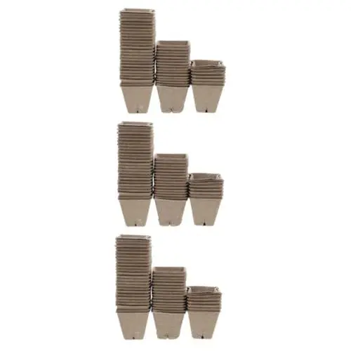 Produktbild: BESPORTBLE 3 Sätze Papiertopf Für Sämlingsbehälter DIY Sämlingsbecher Quadratische Startertöpfe Kindergartentöpfe Für Pflanzen Pflanzset Für Kinder Anzuchtset Für Kinder 50 Stück * 3
