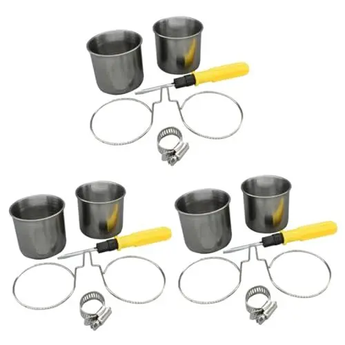Produktbild: BESPORTBLE 3sätze Edelstahl-Vogel-futterbehältern Für Papageien Praktisches Doppelt Gefülltes Design Installieren Für Tägliche Fütterung Vogelkäfigen Mit Mehreren Zubehörteilen