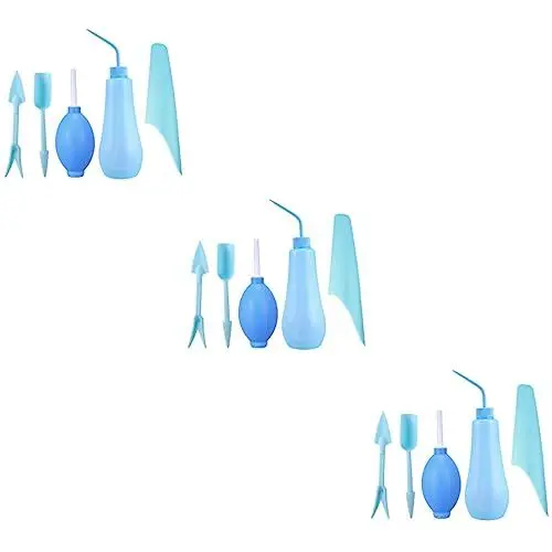 Produktbild: BESPORTBLE 3 Sätze À 5 Stück Gartenwerkzeug-Set Gartenwerkzeug-Kit Blauer Anzug gießkanne Gartenpflanzwerkzeuge wachsende Blumen liefert Anlage Gartenschaufel Pflanze Werkzeugkasten Kind