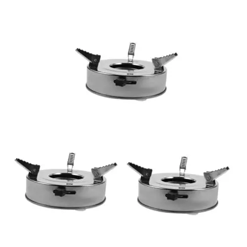 Produktbild: BESPORTBLE 3st Alkoholkocher Aus Edelstahl Campingkocher Bausatz Tragbarer Kocher Für Camping Camping-gaskocher Propanbrenner Minikocher Camping Rucksackkocher-kit Rostfreier Stahl Silver