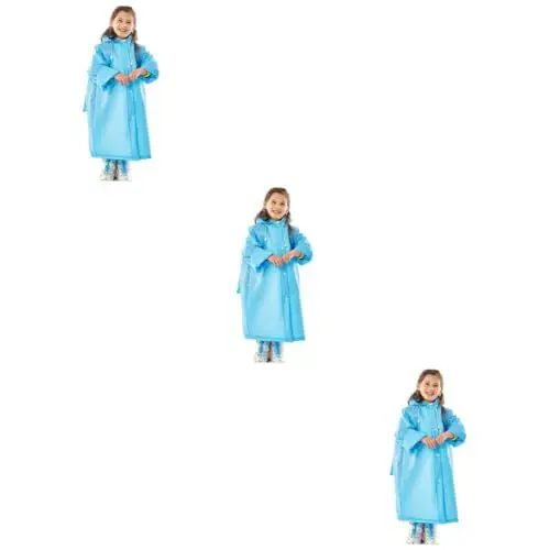 Produktbild: BESPORTBLE 3st Regenmantel Mit Schultaschenüberzug Outdoor-regenmantel Für Kinder Wiederverwendbarer Regenmantel Kinder Poncho Notfall-regenmantel Regenmantel Mit Kapuze Regenponcho Blue