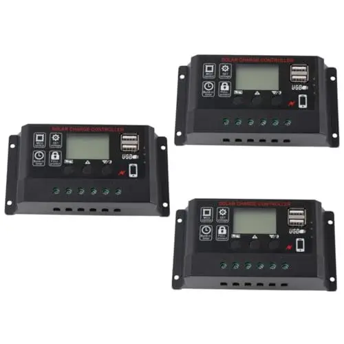 Produktbild: BESPORTBLE 3 Stücke 12 V/24 V Solar Generator Controller 10a Solar Laderegler Lcd Usb Ausgang Solar Panel Batterie Regler Schwarz