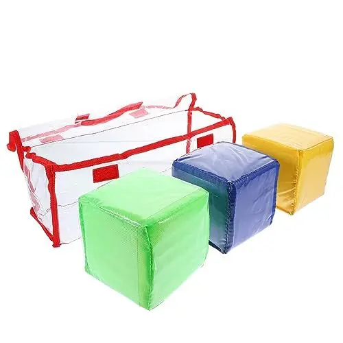 Produktbild: BESPORTBLE 3stücke Taschenwürfel Mit Transparenten Taschen Für Lernspiele Flexible Buchstaben Zahlen Wörter Fotos Kombination Sicher Leicht Bruchfest Für Familienaktivitäten