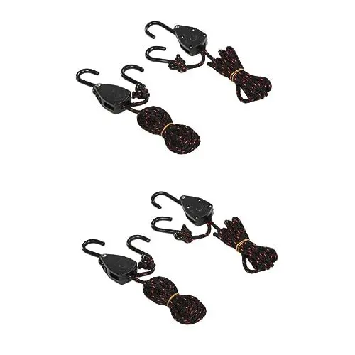 Produktbild: BESPORTBLE 4 Paare Kajakspanngurte Für Dachgepäckträger Grow Light Rope Aufhänger Züchten Sie Leichte Seilaufhänger Seilzug Anheben Bootsgurt Kleiderbügel Aus Metall Robust Kabelschloss Rolle