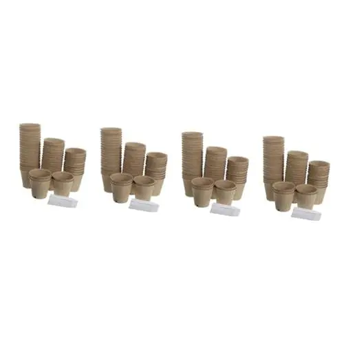 Produktbild: BESPORTBLE 4 Sets Samen Anzuchttöpfe Für Pflanzen Papier Mit Etiketten Pflanztöpfe Mit Löchern Für Den Innen- Und Außenbereich