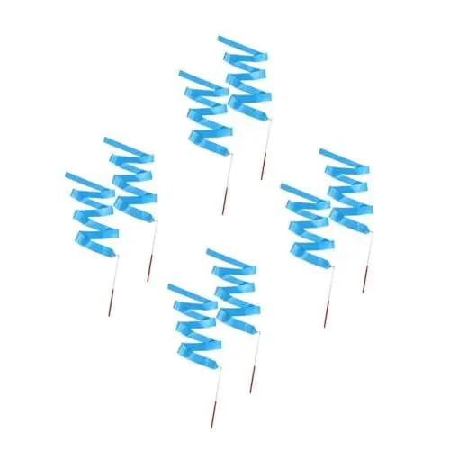 Produktbild: BESPORTBLE 4 Sätze Gymnastikbänder Luftschlangen Fitness Spielzeug Ribbon Sport Und Fitness Ribbons Leichte Ribbons Tanz Ribbons Band Zauberstab Tanzbänder Satin- Sky-Blue 2 Stück * 4