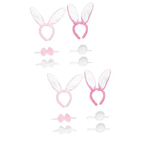 Produktbild: BESPORTBLE 4 Sätze Kaninchen-anzug Party-konzert-haar-accessoires Süßes Hasenkostüm Hasenohren Haarband Verrücktes Kaninchen Osterohren Stirnband Plüsch Fräulein Hasen Ohren Kleidung