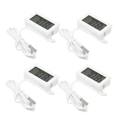 Produktbild: BESPORTBLE 4 Stück Aquarium-thermometer Digitales Thermometer Raumthermometer Innen Temperaturmesser Für Fischbecken Elektrisches Thermometer Messgerät Drinnen Weiß Plastik Badewanne