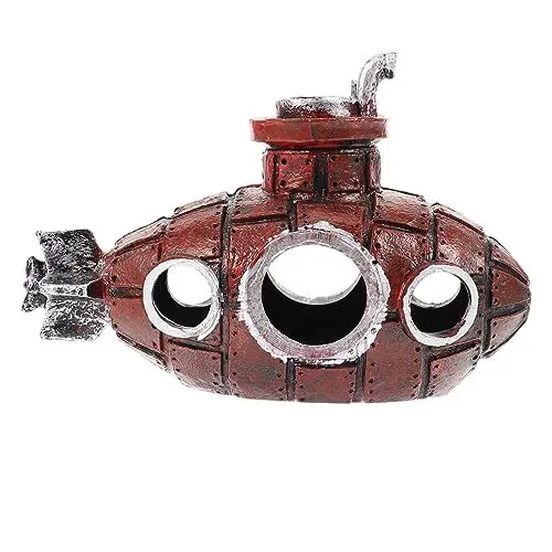 Produktbild: BESPORTBLE 4 Stück Aquarium-U-Boot Aquarium-Versteck Unterwasserhöhle Vintage Dekoration Retro Dekoration Ornament Fischhöhle Aquariumhöhle empfindlich schmücken Ausrüstung Fischloch