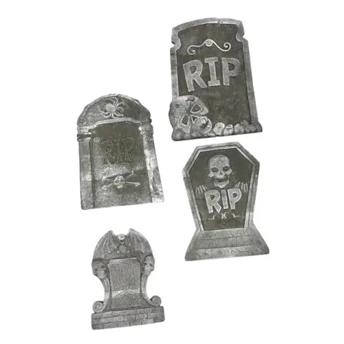 Produktbild: BESPORTBLE 4stücke Gruselige Grabsteine Für Halloween-Dekoration Realistische Skeletthaupt-Ornamente Für Partys Spukhäuser Und Garten-Events
