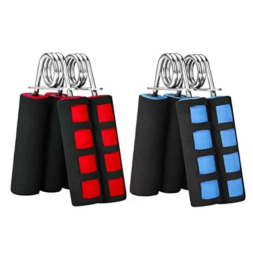 Produktbild: BESPORTBLE 4stücke Handgelenkskrafttrainer Handgriffstärker Handtrainer Krafttrainer Handmuskelentwickler Für -fitnessstudio Rutschfeste Griffe Rehabilitationstraining Rot Blau