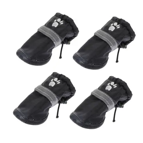 Produktbild: BESPORTBLE Atmungsaktive Bequeme Hundeschuhe Leicht Anzuziehen Mit Klebrigem Riemen Reflektierende Regenschuhe Für Haustiere