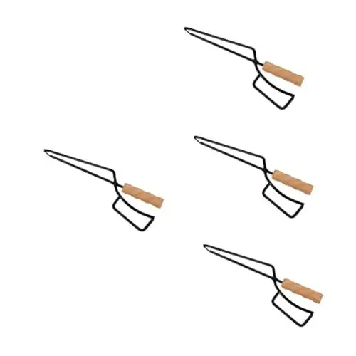Produktbild: BESPORTBLE 4 Stück Kohlezange Grillkohle Grillen Kamin Clips Clip-ins Grillzubehör Werkzeug Feuerzange Zange Mit Griff Verlängerter Kohleclip Campingbedarf Holz Kohlenstoffstahl Entenschnabel