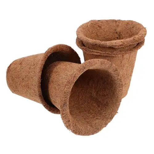 Produktbild: BESPORTBLE 4 Stück Kokosnuss-palmen- -cup Pflanzgefäße Saatgut-anzuchtschale Pflanzen-starter-töpfe Tomaten Töpfe Gärtnerei Topf Gärtnerei Töpfe Saftiger Pflanzentopf Light Brown