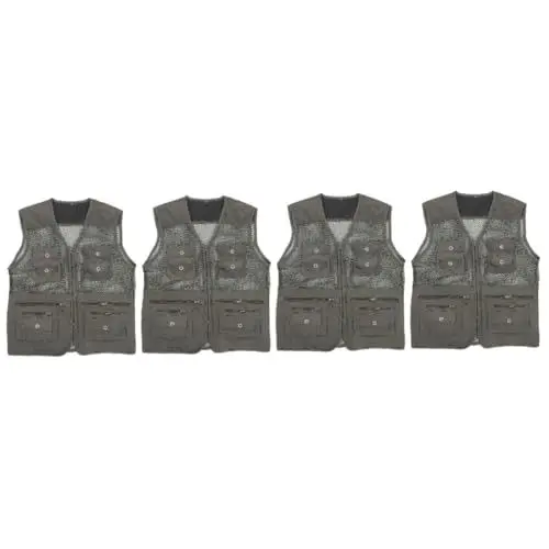 Produktbild: BESPORTBLE 4 Stück Outdoor-weste Atmungsaktive Angelweste Werkzeug-aufbewahrungsweste Herrenoberbekleidung Anglerweste Für Herren Draussen Cargoweste Campingzubehör Polyester Baumwolle