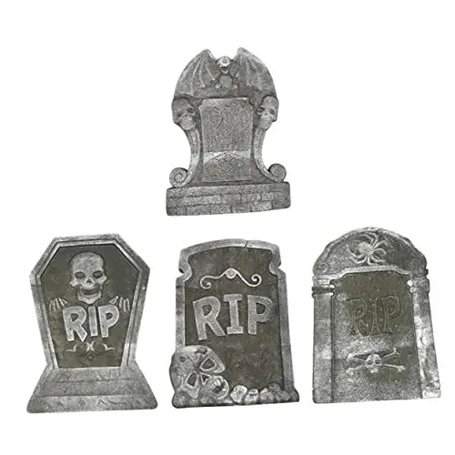 Produktbild: BESPORTBLE 4stücke Halloween Grabsteine Dekorative Tombstones Für Partys Und Grusel-Events Verschiedene Designs Für Halloween-Dekorationen Und Spukhäuser